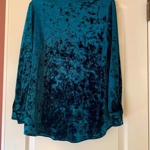 Turquoise Velvet party shirt